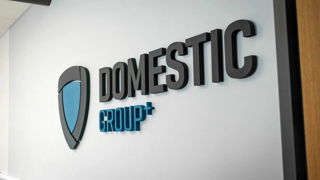 Backlit 3D reception signage logo wall in a Nairobi office