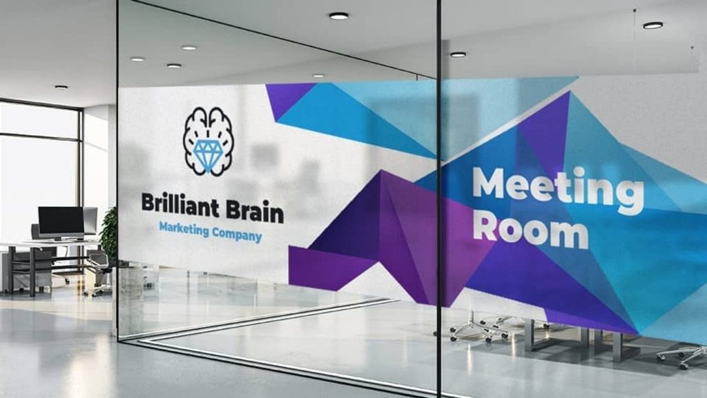 Frosted window branding on an office glass frontage in Nairobi